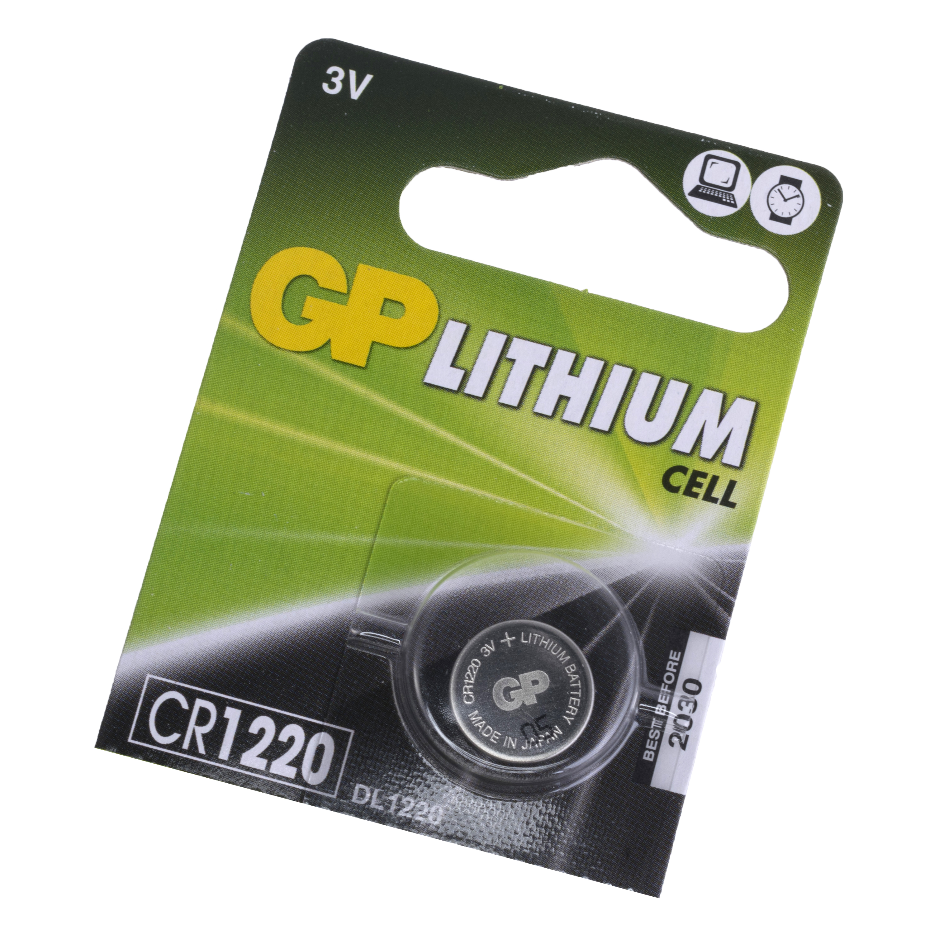 Батарейка CR1220 літієва 3V 1шт. GP Batteries CR1220-U5