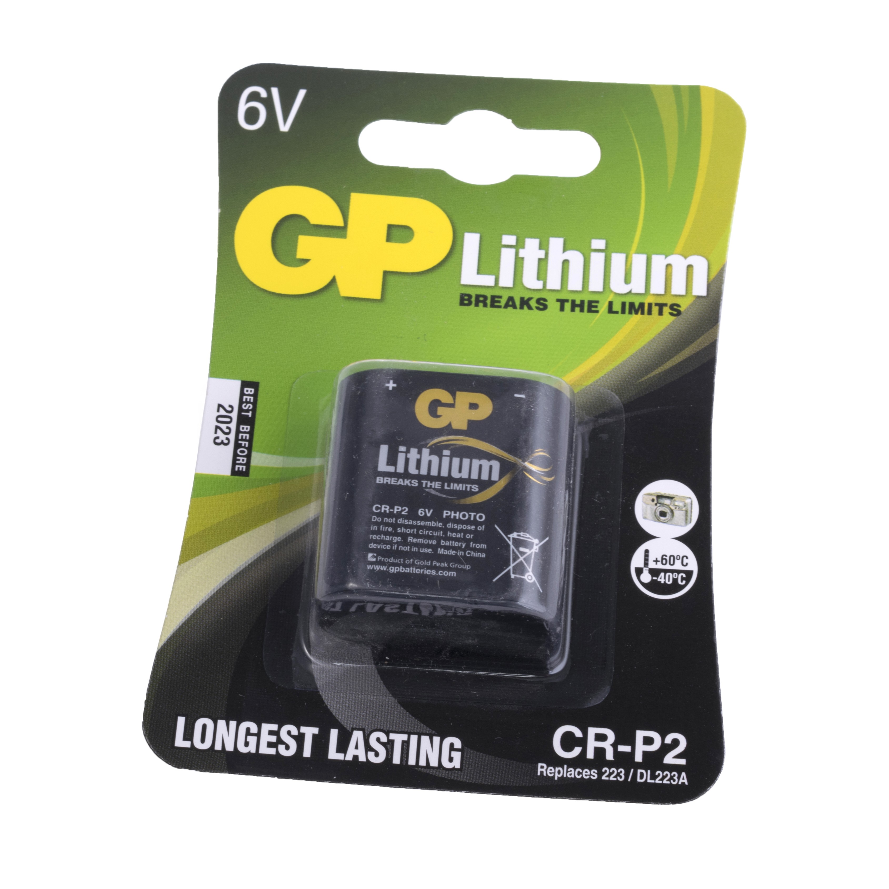 Батарейка CRP-2 літієва 6V 1шт. GP Batteries GPCR-P2-2UE1