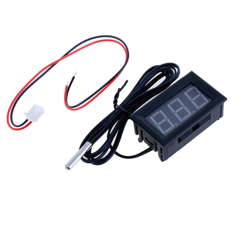 Цифровий термометр синій 12V, -50..+110°С, провід 1м.