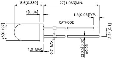 Світлодіод інфрачервоний 5mm, 940нм L-53F3C