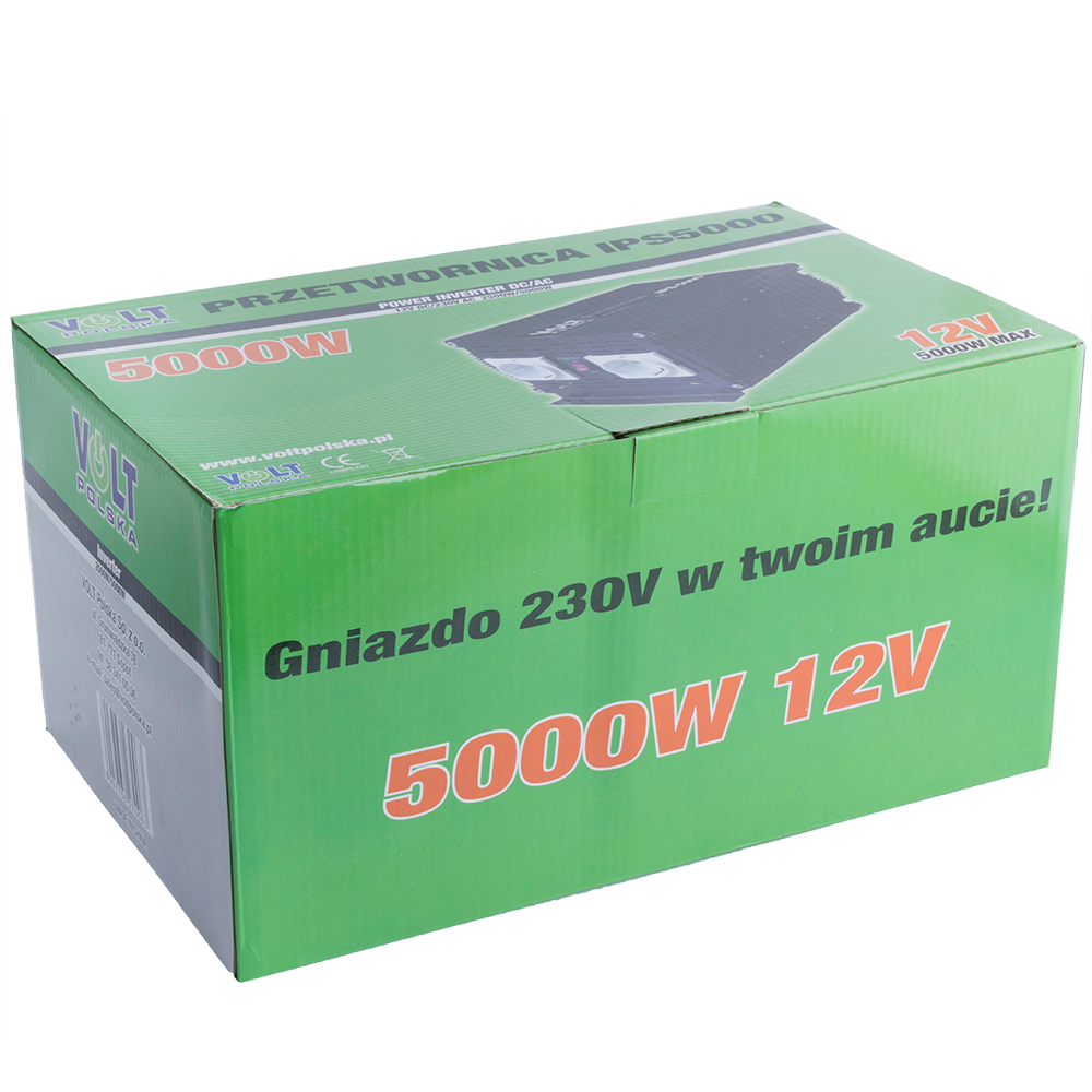 Інвертор напруги DC/AC IPS5000/12V автомобільний DC/AC; 2500Вт; Uвих: 230ВAC; 92%; 12В