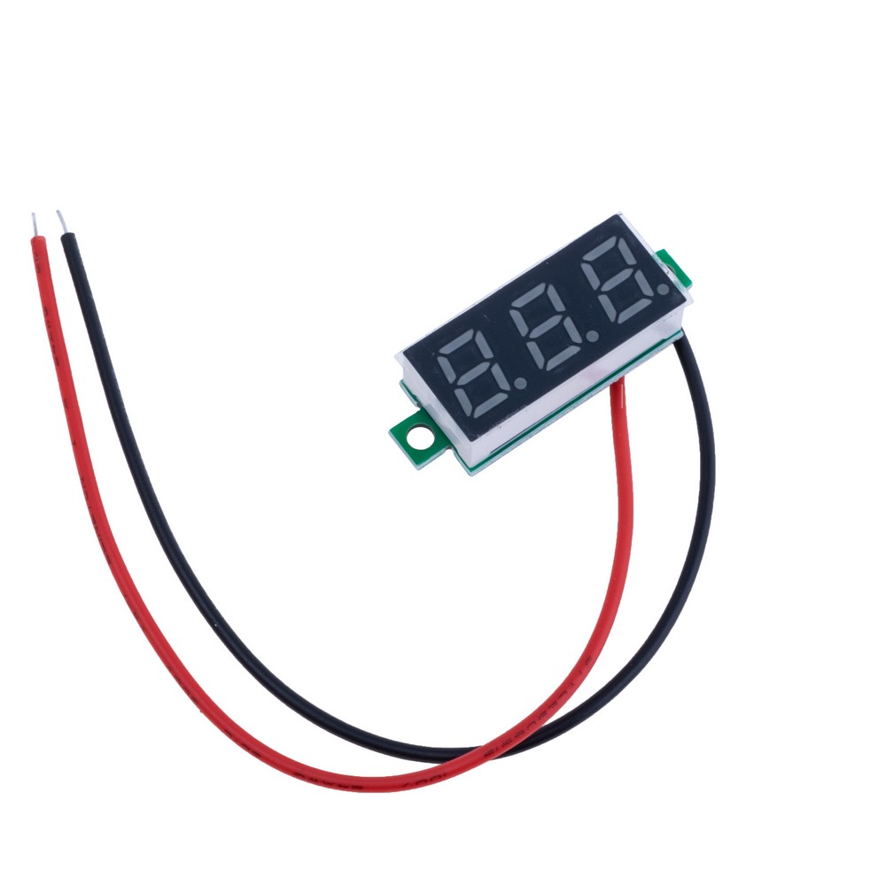 Вольтметр цифровий DC 2.5-30V 0.28" зелений, 30x11,7x9,2mm