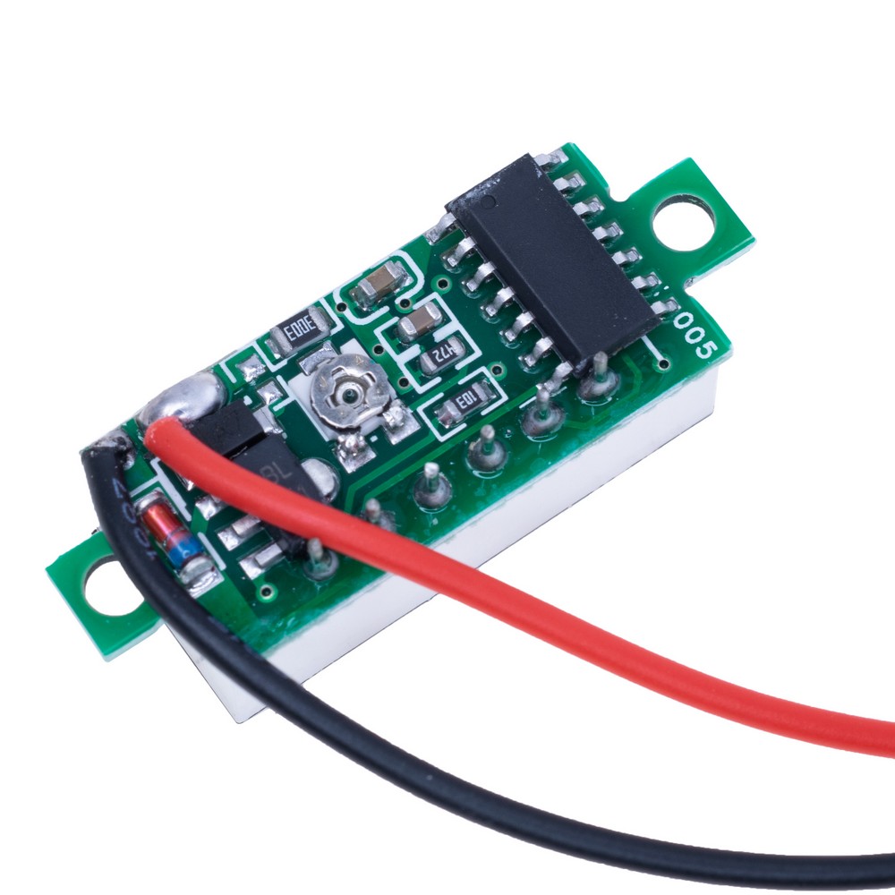 Вольтметр цифровий DC 2.5-30V 0.28" зелений, 30x11,7x9,2mm