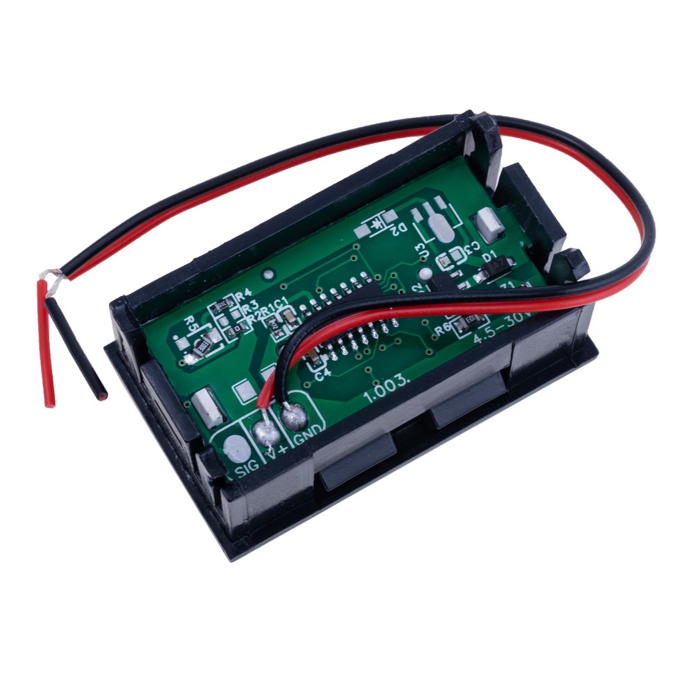 Вбудований вольтметр DC 4,5-30V червоний дисплей 0.56" (два проводи)