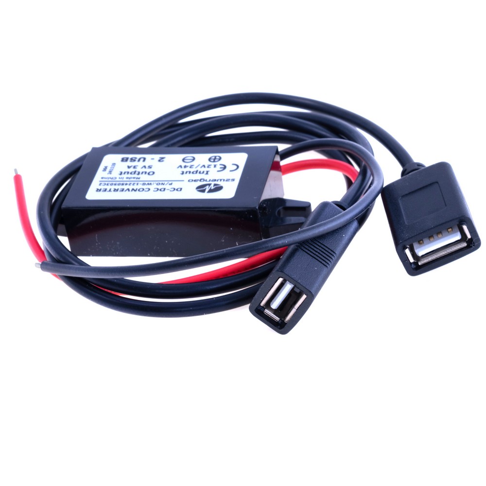 DC/DC перетворювач 12/24V в 5V/3A (15W) подвійний вихід на USB роз'єми (szwengao)