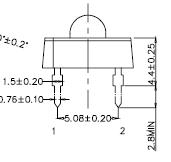 Світлодіод 7,6х7,6х4мм червоний 628нм, 90 ° (LP377THR1-70G Cotco)