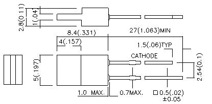 Світлодіод прямокутний червоний 660нм, 110 ° (L-1053HDT Kingbright)