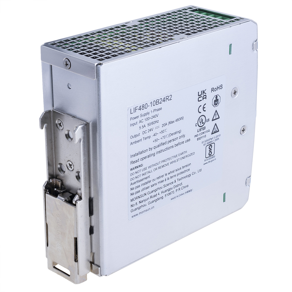 Блок живлення на DIN-рейку 480W 24V LIF480-10B24R2 Блок живлення на DIN-рейку 480W 24V LIF480-10B24R2