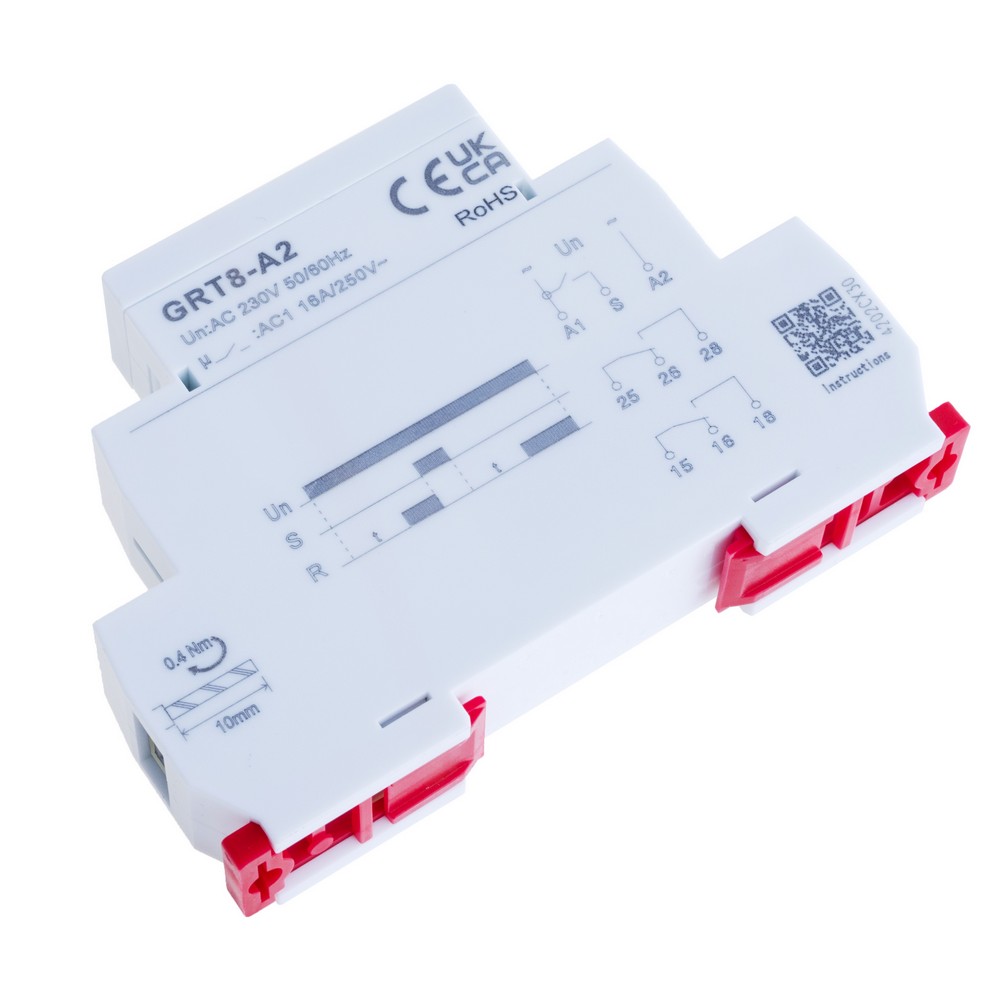 Реле часу DIN-рейку "ON 2xSPDT" GRT8-A2 AC230V