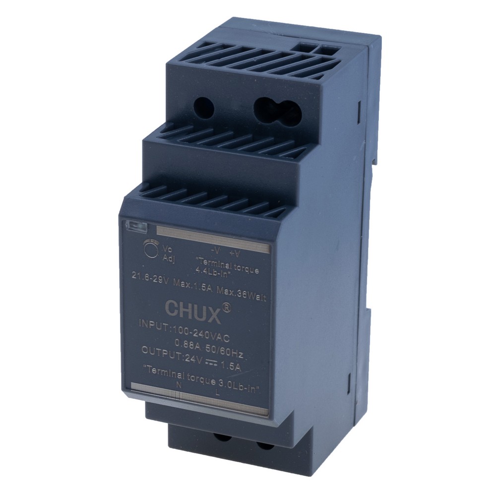 Блок живлення на DIN-рейку 30W 24V HDR-30-24V, 30W @ 24V, CHUX