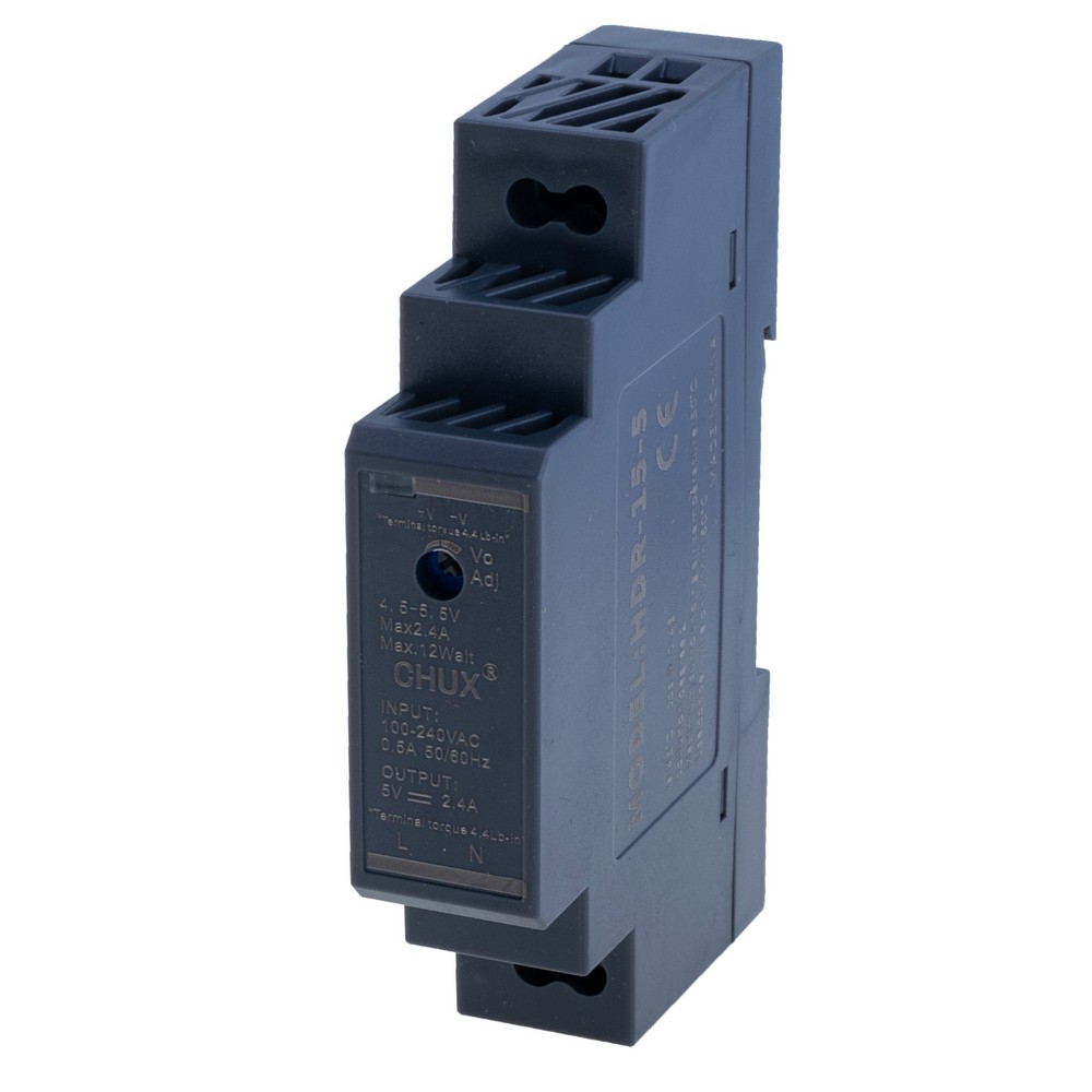 Блок живлення на DIN-рейку 12W 5V HDR-15-5V, 15W @ 5V, CHUX