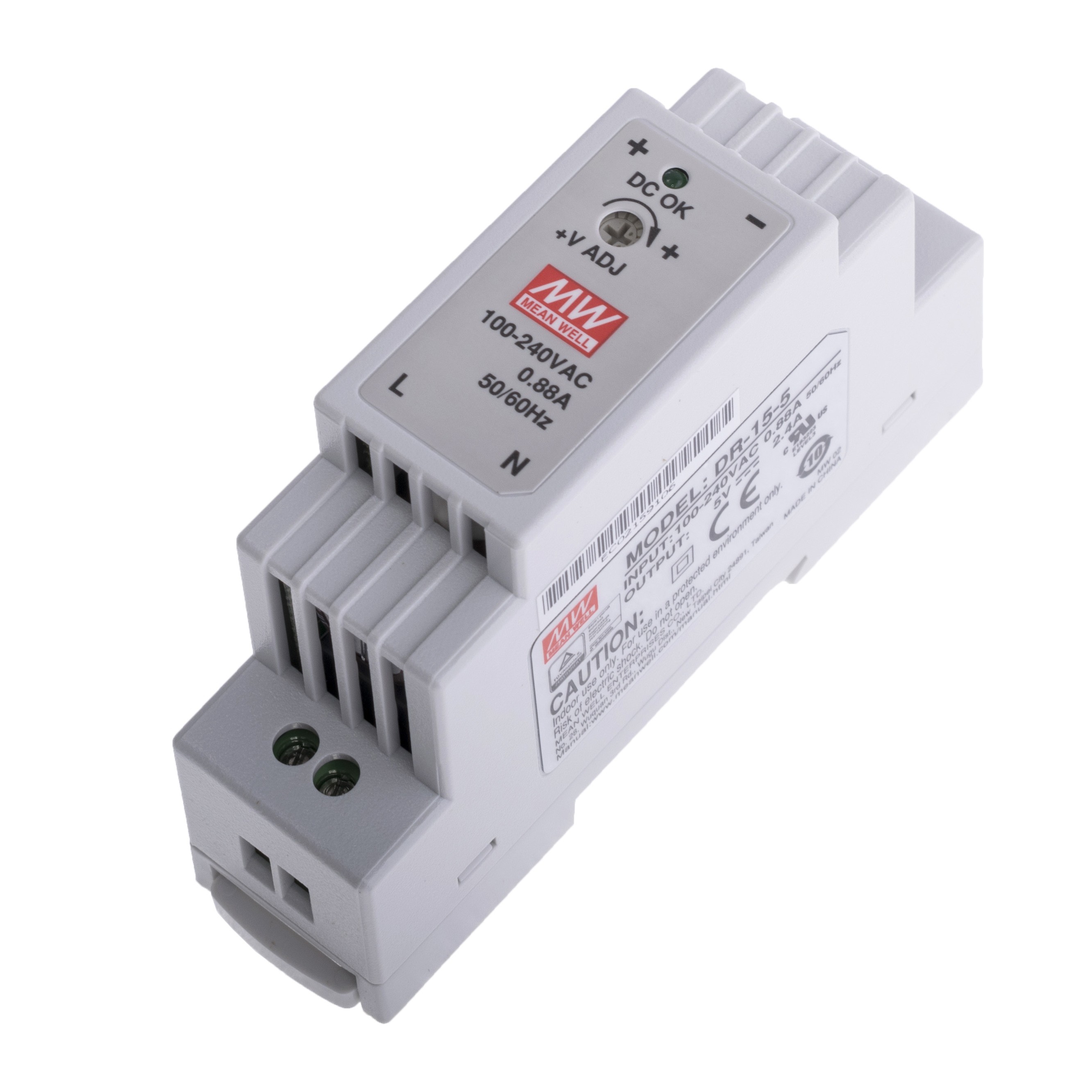 Блок живлення на DIN-рейку 12W 5V DR-15-5