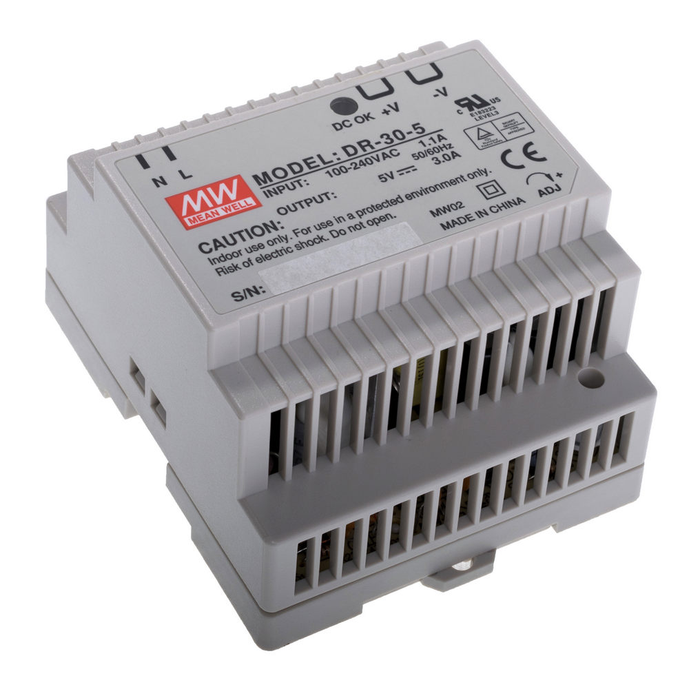 Блок живлення на DIN-рейку 15W 5V DR-30-5