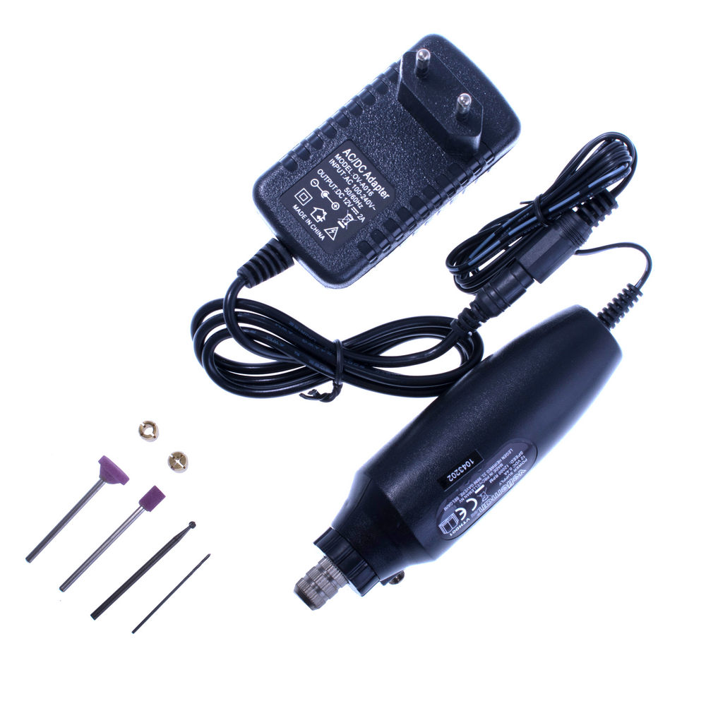 Дриль мініатюрна VTHD01 з блоком живлення OV-A016 12V 2A Дриль мініатюрна VTHD01 з блоком живлення OV-A016 12V 2A