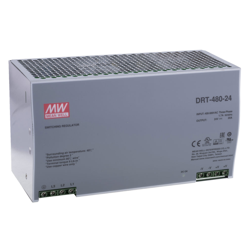 Блок живлення на DIN-рейку 480W 24V DRT-480-24