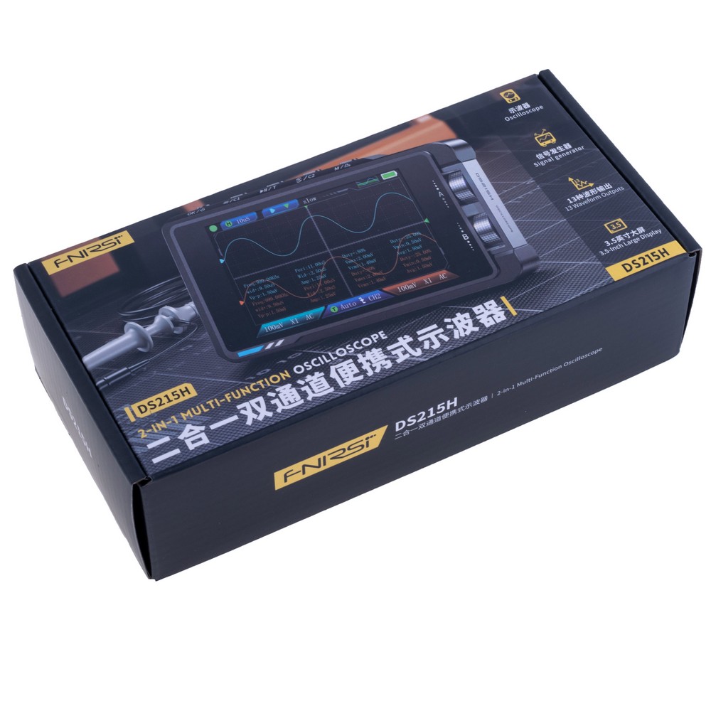 Двоканальний цифровий осцилограф DS215H Standard 2-in-1 Dual-channel Portable Oscilloscope with P6100 probe