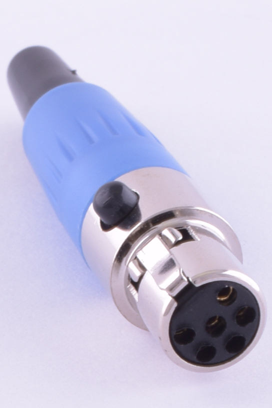 Штекер "мама" mini xlr 6P, на кабель, синій (GT3-1401-6P-BL)