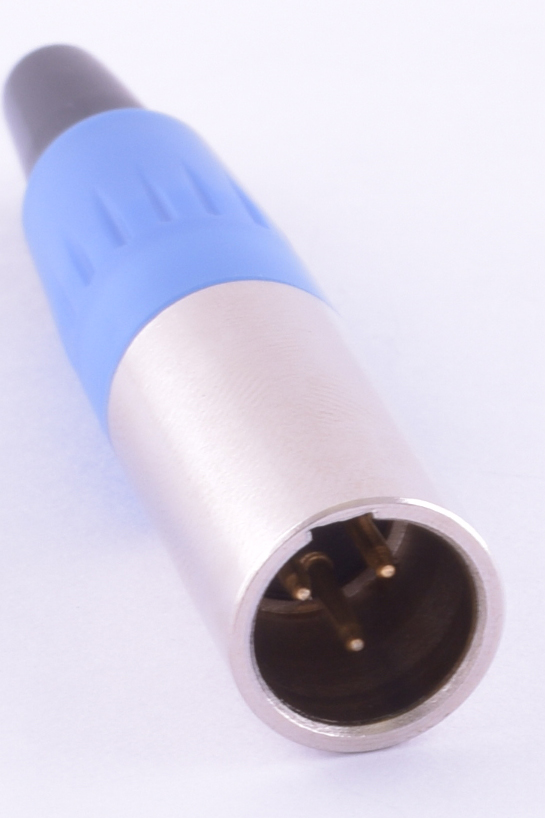Штекер "тато" mini xlr 3P, на кабель, синій (GT3-1402-3P-BL)