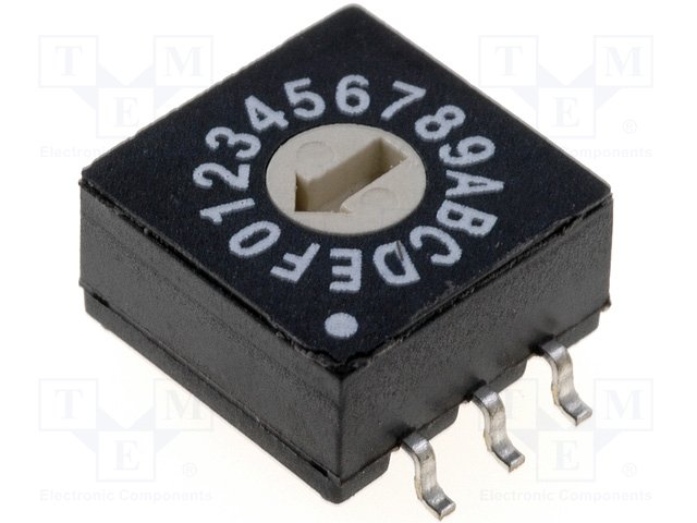 ERD116RMZ-SMD (Кодирующий переключатель; HEX/BCD; Положения:16; SMT; 0,1A/50ВDC)