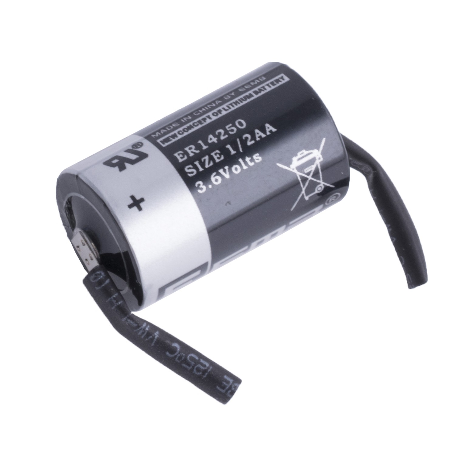 Батарейка 1/2AA літієва 3,6V 1шт. з контактами EEMB ER14250-FT-A15658