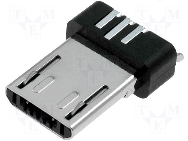 Micro USB тип B вилка, 5-контактів, SMD-монтаж (ESB22B112101Z)