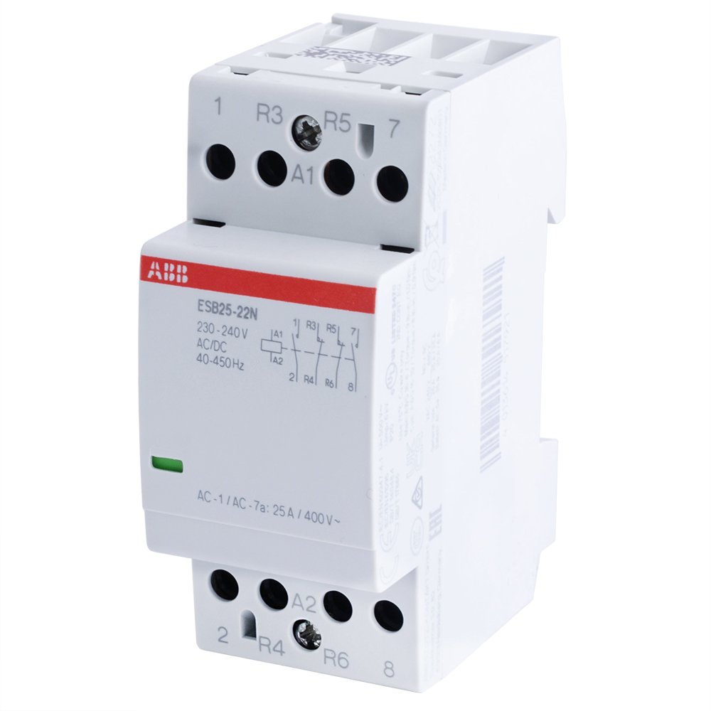 ESB25-22N-06 Контактор: 4-полюсний; 2NO+2NC; 25А; 230÷240ВAC; DIN ESB25-22N-06 Контактор: 4-полюсний; 2NO+2NC; 25А; 230÷240ВAC; DIN