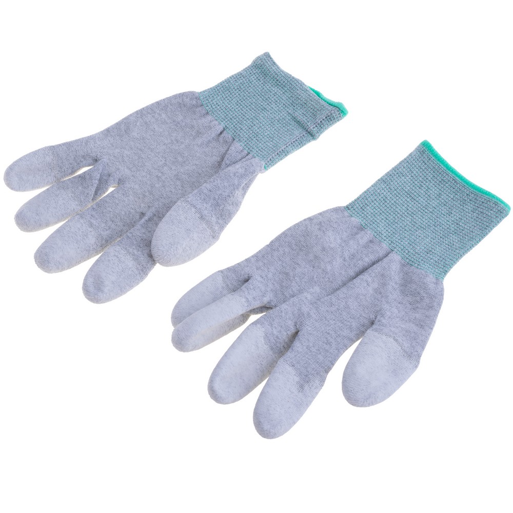 Антистатичні рукавички ESD Top PU Coated Gloves (Carbon Fiber) size: M white (W00347
