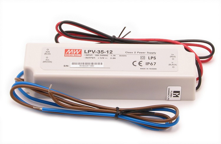 Блок живлення для світлодіодів 1,5A, 24VDC, LPV-35-24
