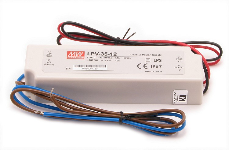 Блок живлення для світлодіодів 1,5A, 24VDC, LPV-35-24