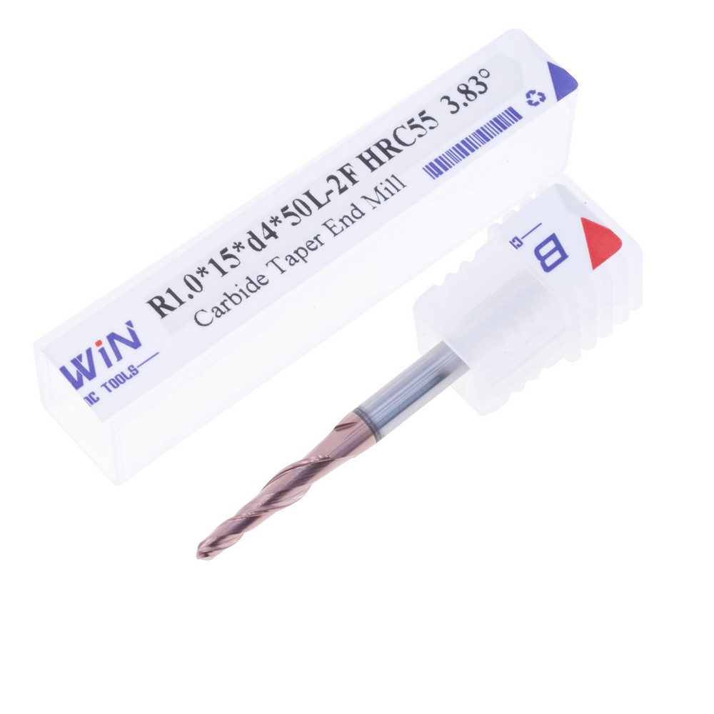 Фреза конусна R1.0*15*d4*50L-2F HRC55 3.83°