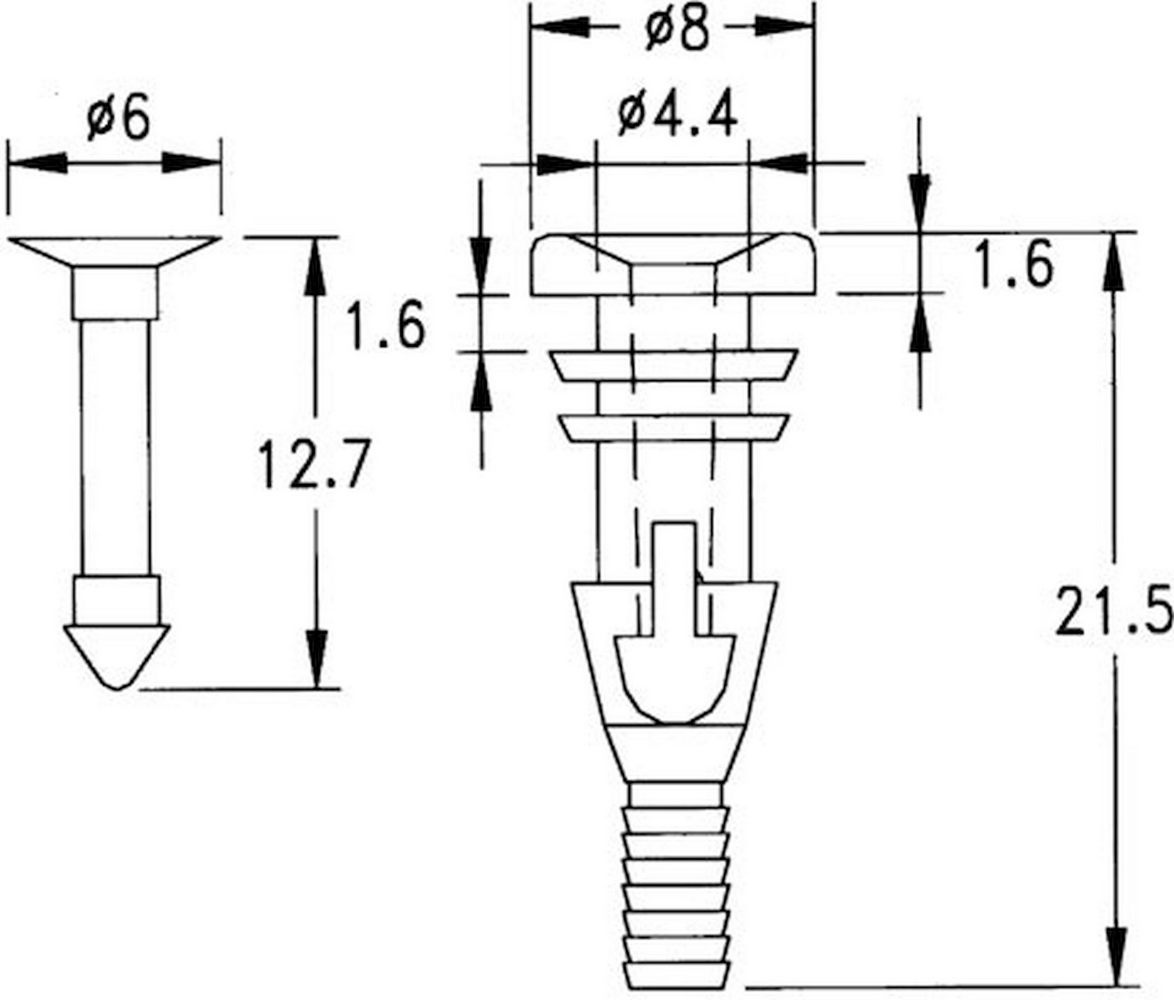 Кріплення для Вентиляторів та решіток, кліпса пластикова FSP-2