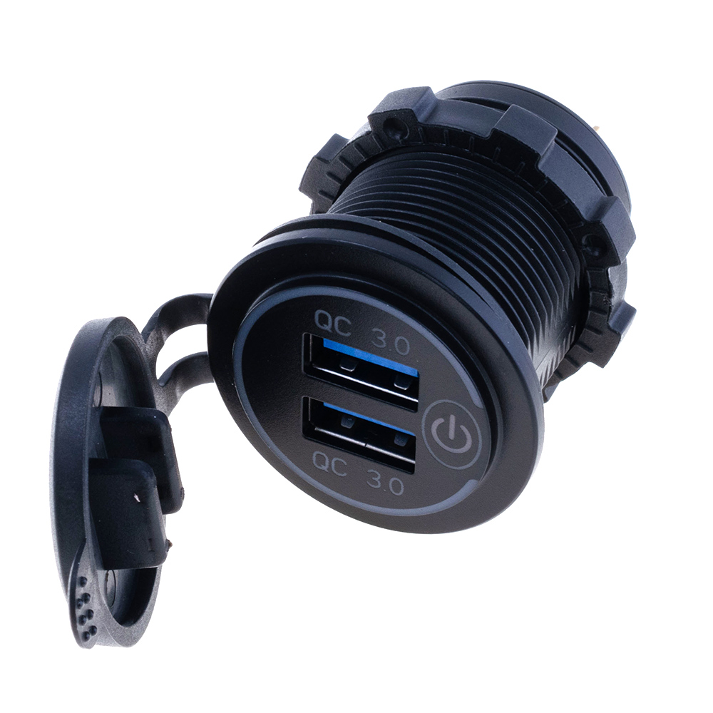 Гніздо USB-A на панель, для живлення з підтримкою QC3.0. Червоне Гніздо USB-A на панель, для живлення з підтримкою QC3.0. Червоне