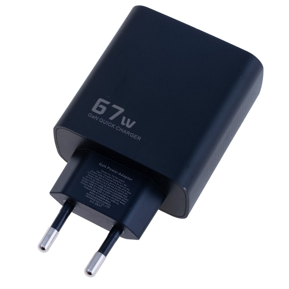 Зарядний пристрій GaN 67W, TCT67-XR01 Black