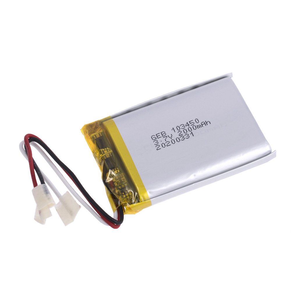 LiPo 2000 mAh, 3,7V, 10x34x50мм GEB акумулятор літій-полімерний GEB103450