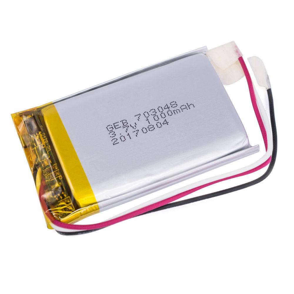 LiPo 1000 mAh, 3,7V, 7x30x48мм GEB акумулятор літій-полімерний GEB703048