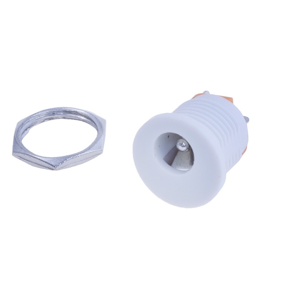 Гніздо живлення біле на корпус 5,5 x2,1, DC-022 White