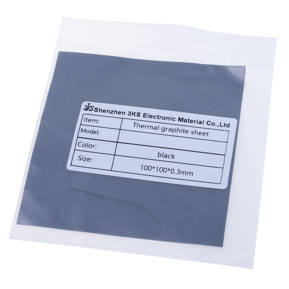 Графітовий лист 100x100x0,3mm, 20w/m.k. 3K-SBP-TR0030