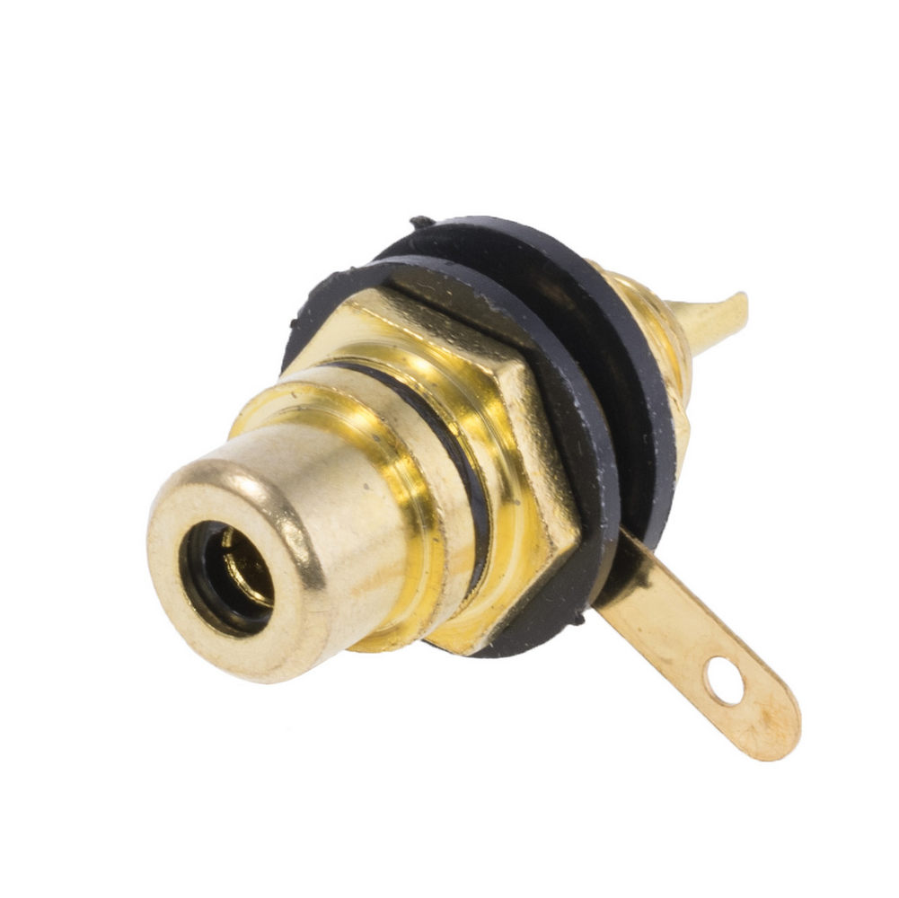 Гніздо RCA чорне на панель, золочене L-KLS1-RCA-108-G-B/65