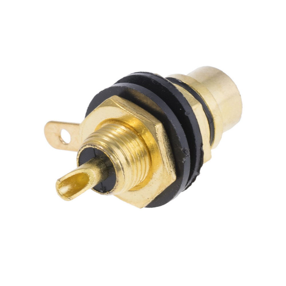 Гніздо RCA чорне на панель, золочене L-KLS1-RCA-108-G-B/65