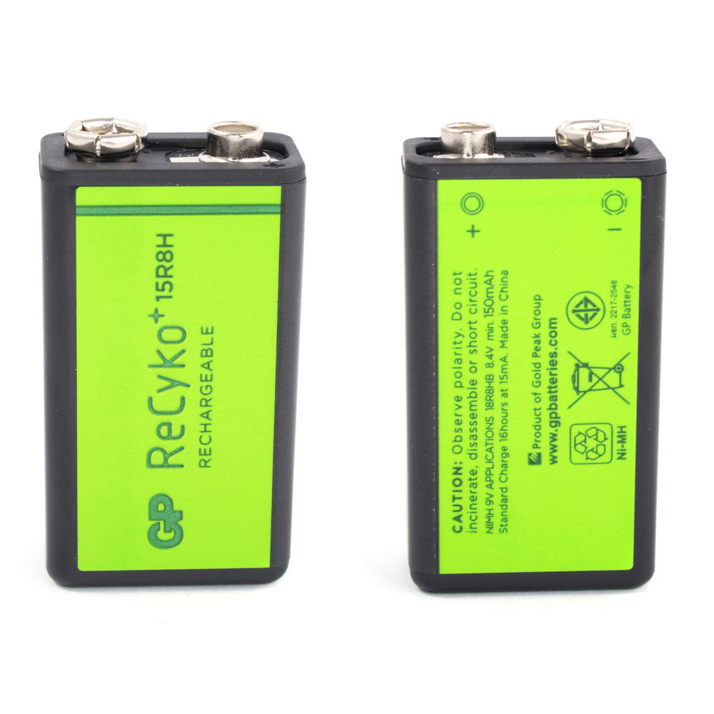 NiMH 150mAh, 8,4V, 6F22 ("крона") GP Batteries, нікель-метал-гідридний акумулятор Recyko GP15R8HB-U1