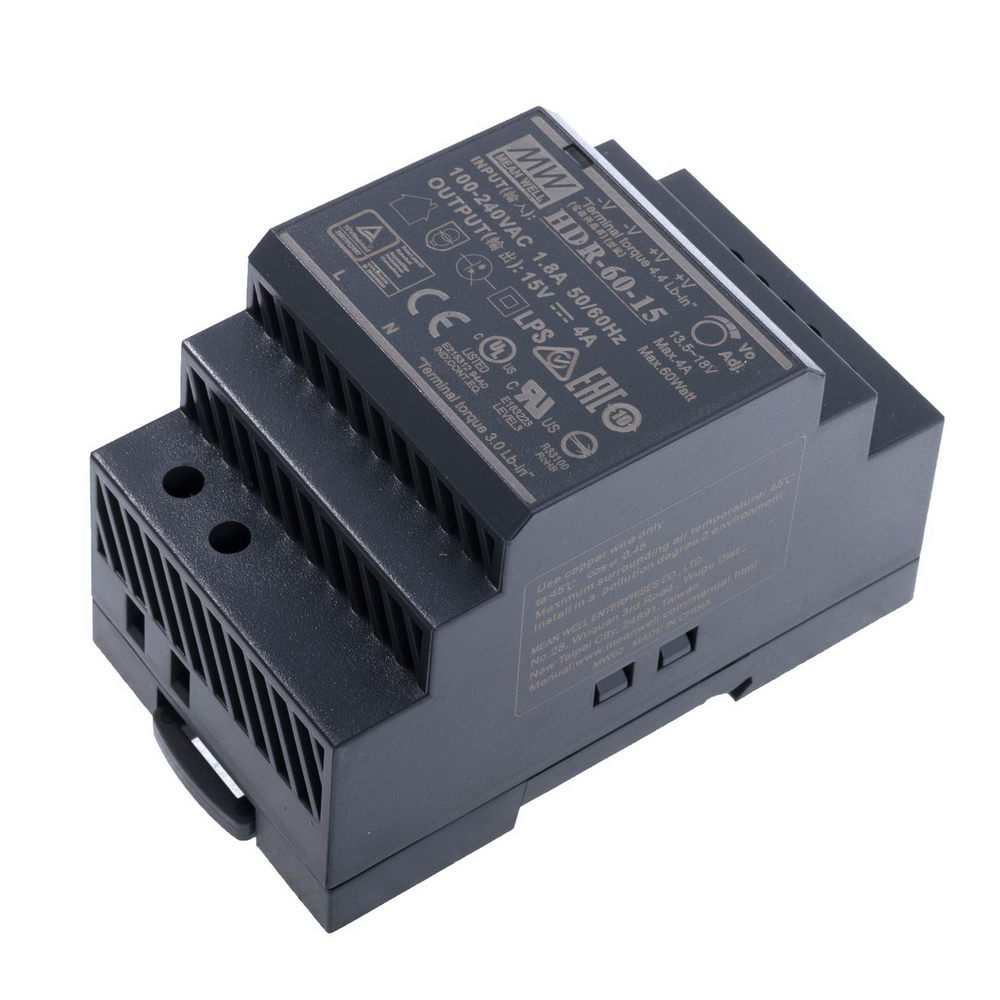 Блок живлення на DIN-рейку 60W 15V HDR-60-15