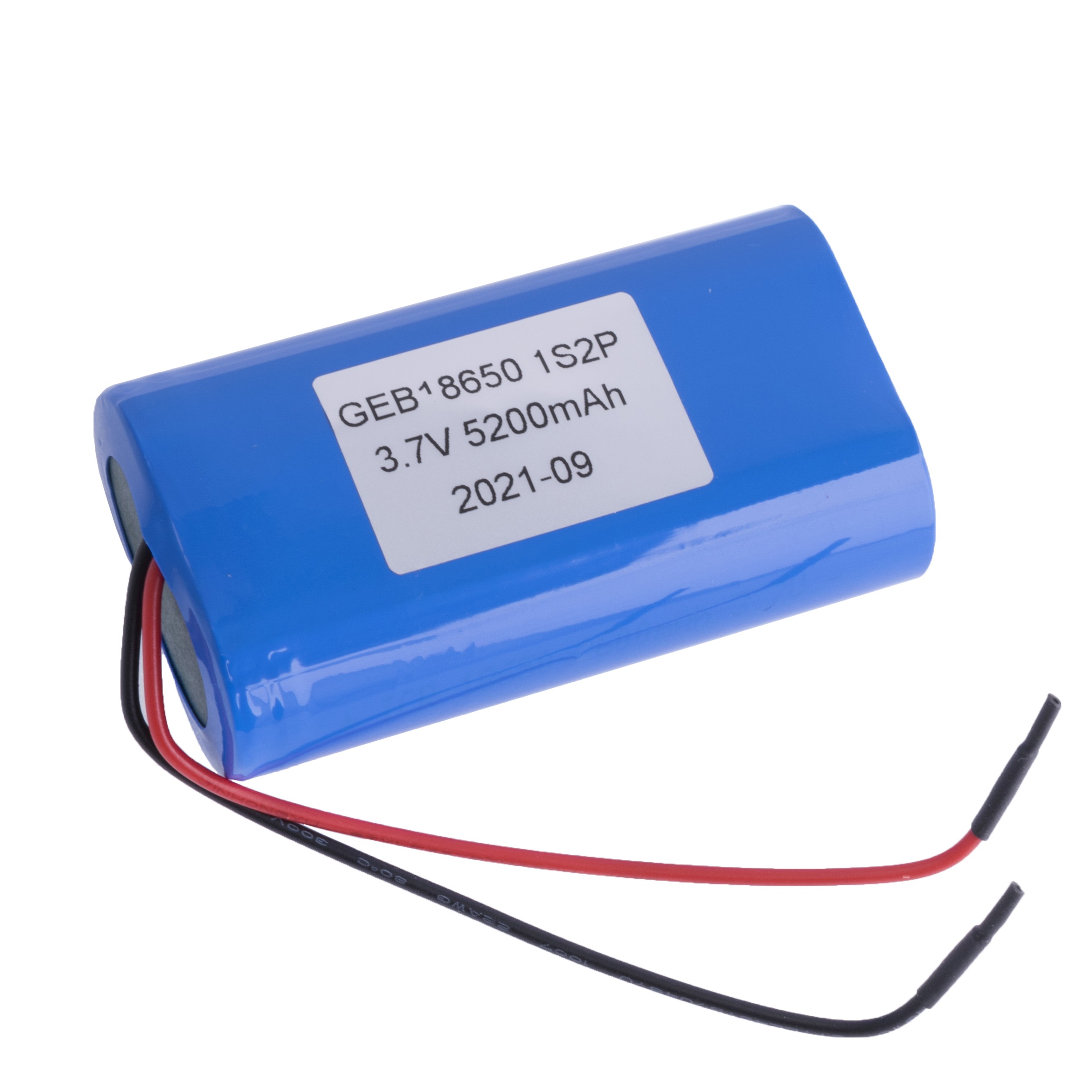 Li-Ion 5200mAh, 3,7V, 18х36х65mm GEB літій-іонний акумулятор збірка GEB pack 18650 1S2P 1C