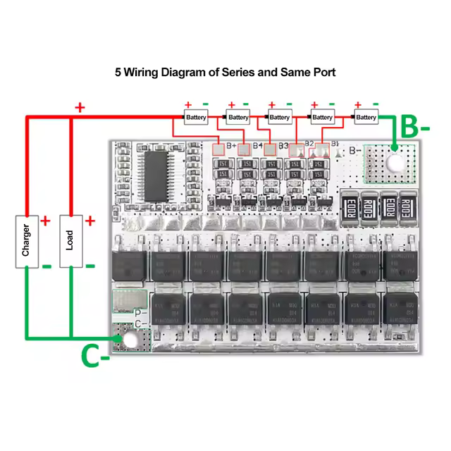 Плата захисту для 5-ти акумуляторів LiFePO4 з балансиром, 100А 5S 18V. на м/с BMS3451 BHDC-T28A