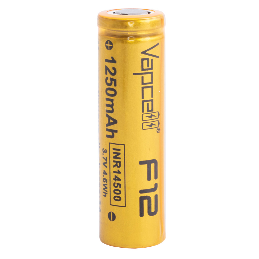 Li-Ion 1250mAh, 3,7V, 14500 Vapcell літій-іонний акумулятор INR14500 F12