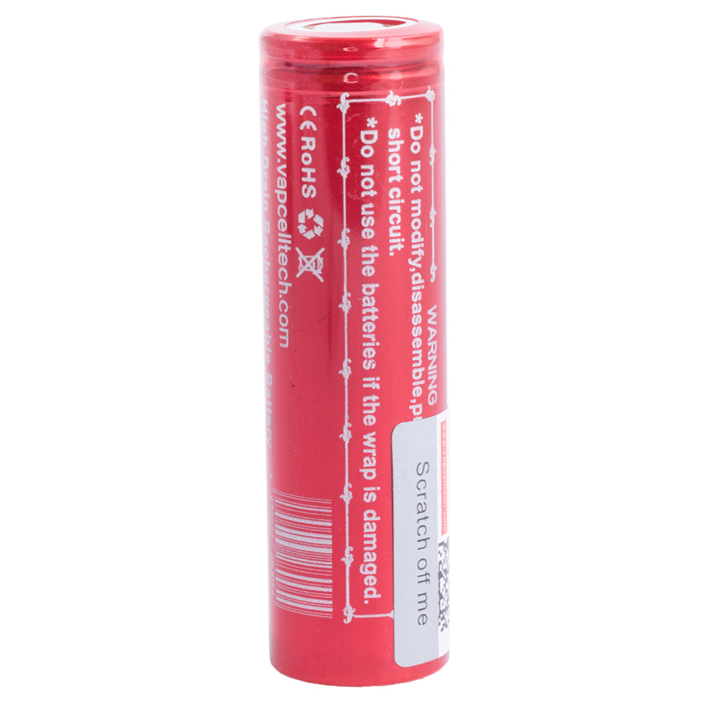 Li-Ion 2000mAh, 3,7V, 18650 Vapcell літій-іонний акумулятор INR18650 K25. Уцінка: ємність 2000mAh