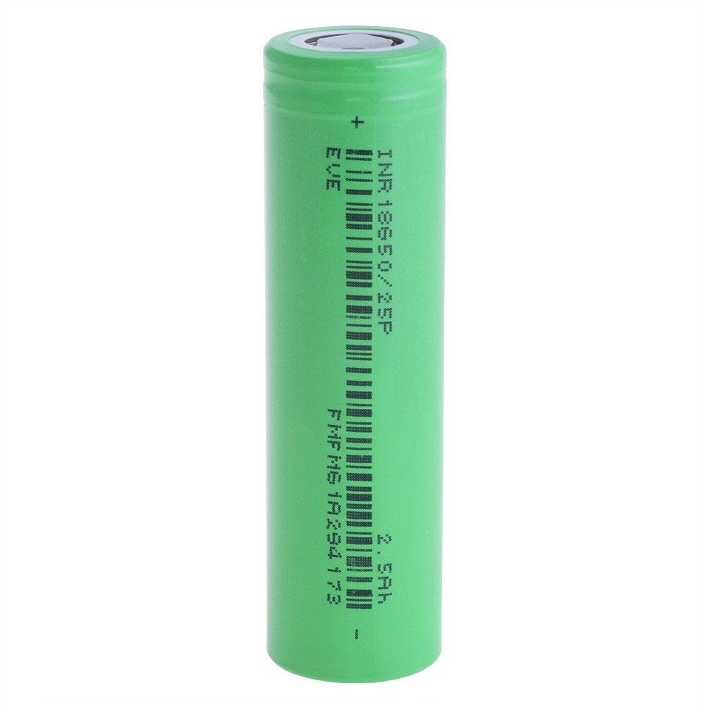 Li-Ion 2500mAh, 3.6V, 18650 EVE літій-іонний акумулятор INR18650/25P Grade A