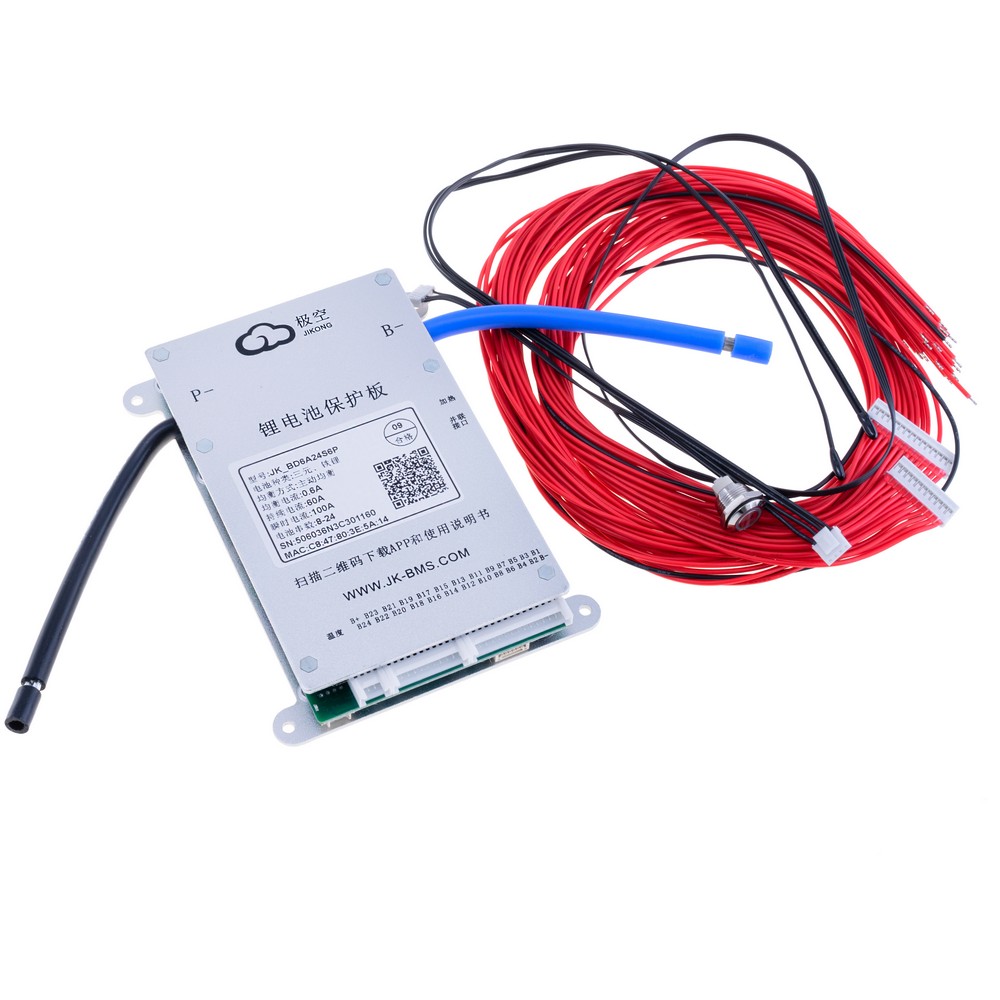 BMS JK-BD6A24S6P, Li-Ion/LiFePo4/LTO 8S-24S; Balancer 0.6A; Charge/Discharge: 60A; BT.