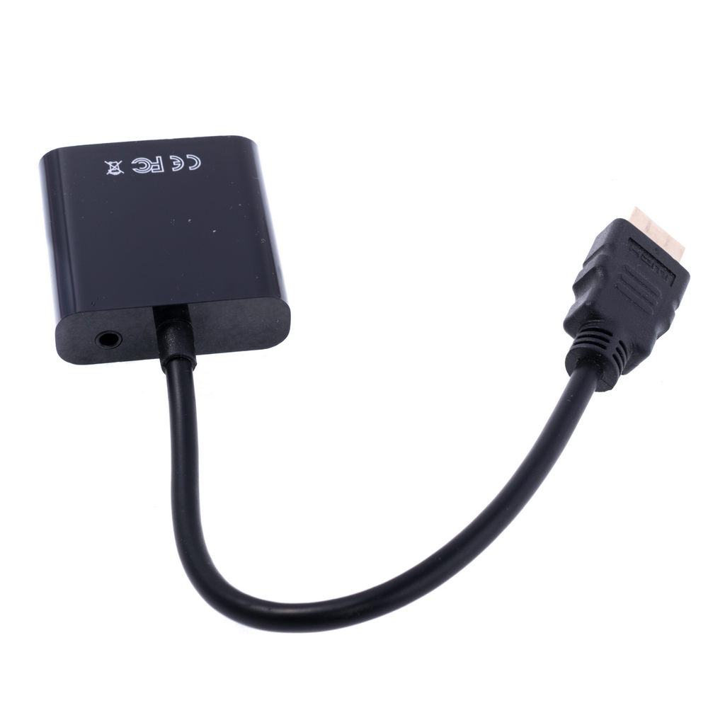 Кабель-перехідник HDMI 1080p type A to VGA з аудіо Кабель-перехідник HDMI 1080p type A to VGA з аудіо
