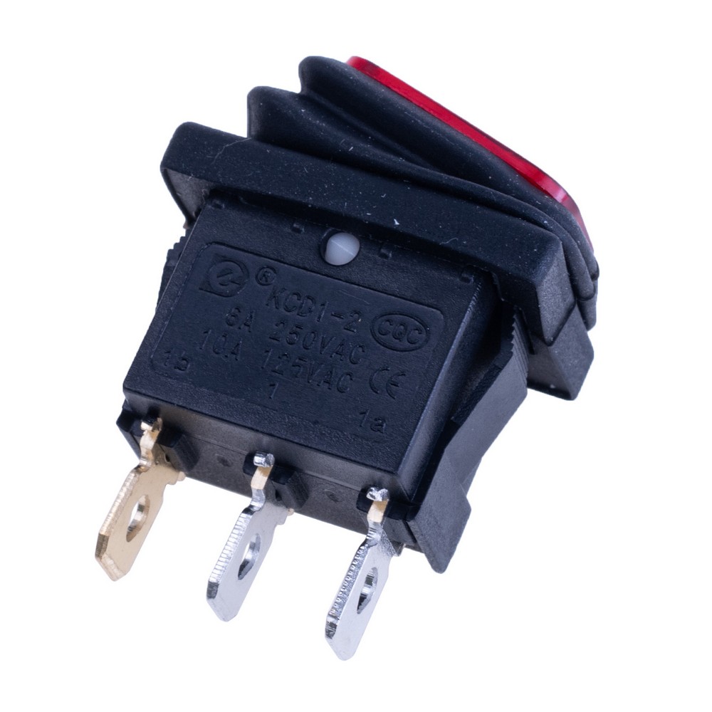 Перемикач KCD1-2-101NW red 12V