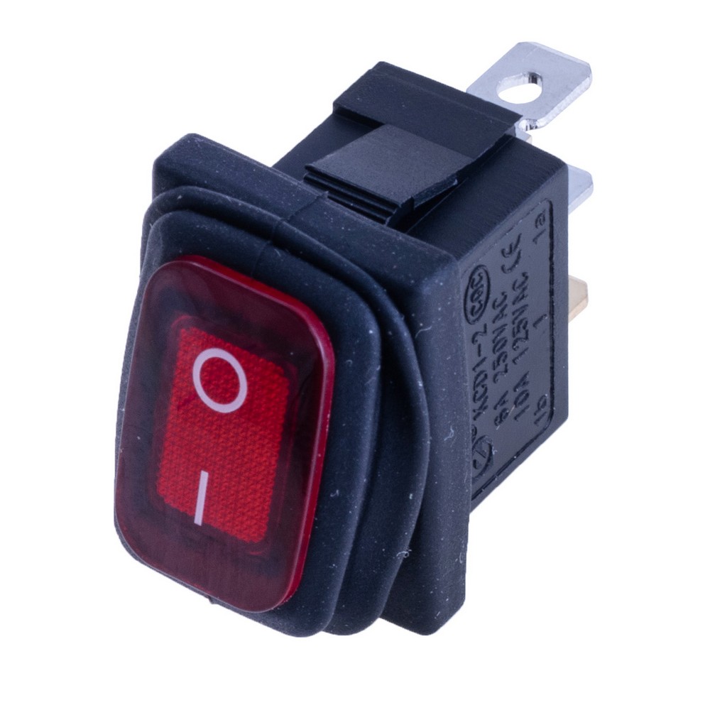 Перемикач KCD1-2-101NW red 220V